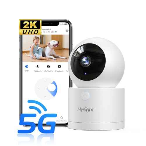 [5G & 2.4G] 2K Pan/Tilt Security Cameras for Home Security Indoor, AI Voice Change for 2-Way Talk, Motion Detection, 24/7 SD Recording/Cloud Storage, Baby Monitor/dog/Pet Camera with Phone App