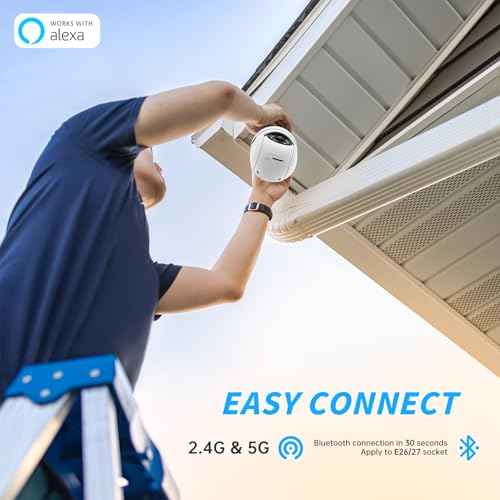 Light Bulb Security Cameras,5MP & 360¡Æ PTZ Light Bulb Camera Outdoor, 5G&2.4G Light Bulbs Camera,AI Motion Detection,Color Night Vision,2-Way Talk,Cloud/TF Storage,Compatible with Alexa