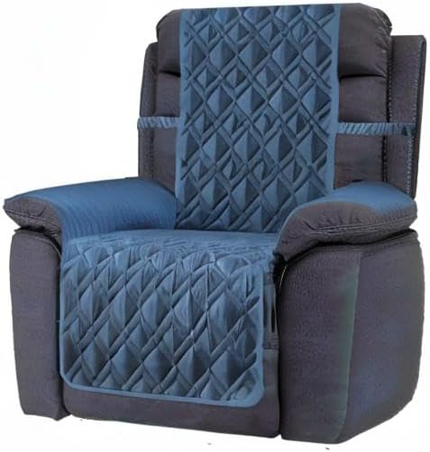 Ameritex Waterproof Nonslip Recliner Cover Stay in Place, Dog Chair Cover Furniture Protector, Ideal Recliner Slipcovers for Pets and Kids (Blue, 23")