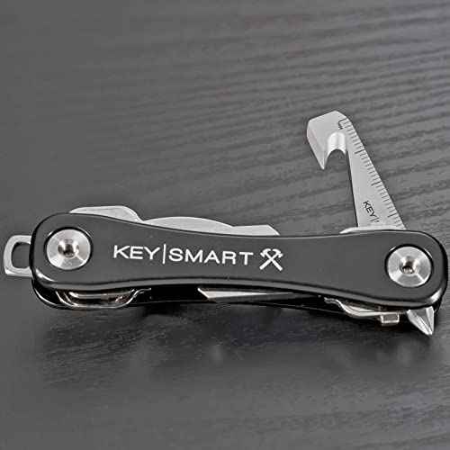 KeySmart MultiTool - 5-in-1 Multi-Purpose Keychain Tool with Box Opener, Ruler, Pry Bar, Phillips and Flat Head Screwdriver - EDC Gear Mini Multitool, and Keychain Accessories