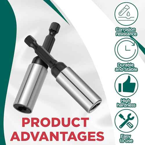 2 Pcs Eye Lag Driver 1/4in Hex Eye Lag for Quick Dispensing, Ceiling Tile Hanger Driver for Professional Drywall & Ceiling Installations, Length: 2-5/8 Inch