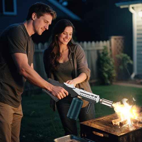 Propane Torch - Powerful Grill & Cooking Torch Gun - Adjustable Flamethrower - Culinary Blow Torch for Sous Vide, BBQ, Campfire, Charcoal Wood (Tank Not Included)