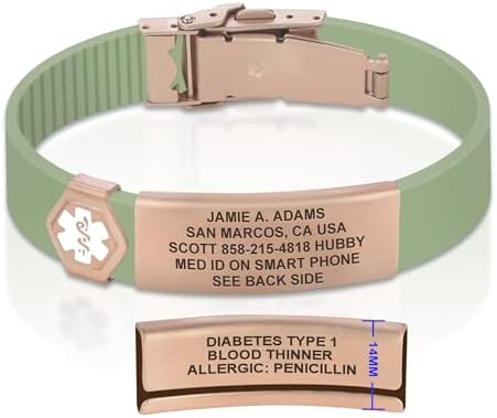 Divoti Custom Engraved Medical Alert ID Bracelet – Dual-Sided Laser Etching, Silicone Wristband, Stainless Steel Security Clasp – Adjustable & Trim-to-Fit – Emergency Medical Info Band for Men & Women