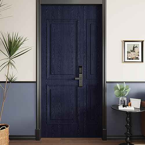 CRE8TIVE Thick Navy Blue Wood Wallpaper Peel and Stick Faux Wood Grain Contact Paper for Cabinets Drawers Waterproof Removable Self Adhesive Blue Contact Paper Vinyl for Bedroom Countertops 12"x80"