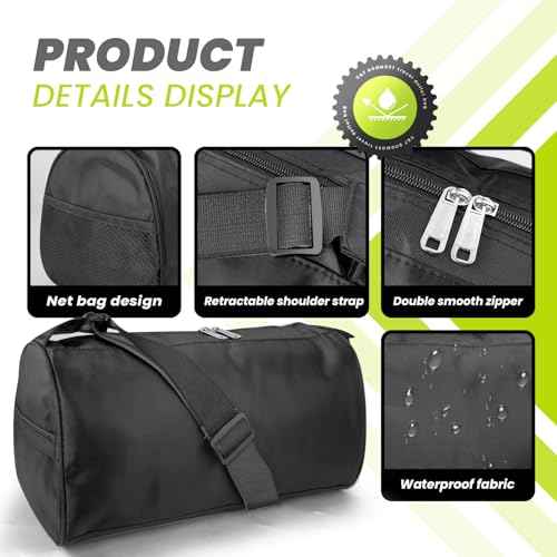 C&F BOGMOST Small Travel Duffel Bag Foldable Waterproof Gym Bag for Gym Beach Swim Bag Men Women Duffle Bag Lightweight Oxford Cloth Sports Bag -Black
