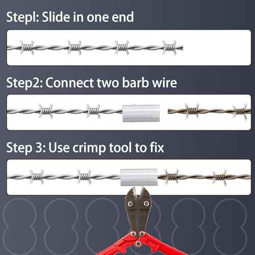 100 Pack Barbed Wire Crimp Sleeves Gritted Crimping Sleeve 2-3 Silver Provides Superior Wire Gripping Quick Splice in Line Strainer Loops for 12 1/2 Gauge