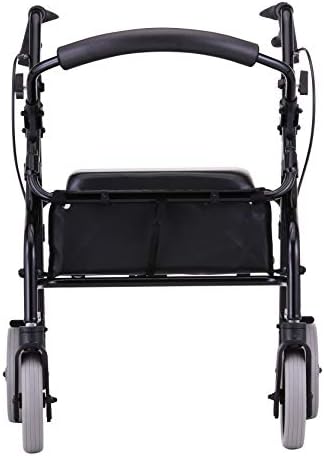NOVA Medical Products Zoom Rollator Walker with 20" Seat Height, Black