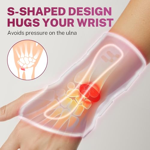 Wrist Brace for Carpal Tunnel Relief, Right Hand Support, Yoga Fabric, S-Splints, Lightweight & Breathable Wrist Support for Pain, Typing, Sleeping, Tendonitis, Injury Recovery (Right Hand, L)