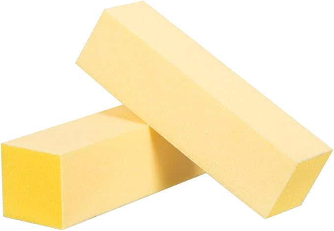 ForPro Professional Collection Yellow Pedicure Block, 220/220 Grit, Three-Sided Pedicure Nail Buffer, 3.75”L x 1”W x 1”H, Yellow, 15-Count (Pack of 4)