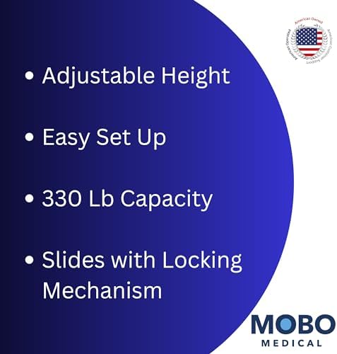 Mobo Sliding Shower Chair, Tub Transfer Bench with Swivel Seat - Adjustable Height, Locking Mechanism - Water Proof, 330 lbs Weight Capacity, Inside Shower for Elderly, Seniors, Handicap