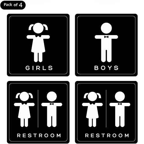 dealzEpic - BOYS and GIRLS Restroom Sign Stickers - Self Adhesive Peel and Stick Decals