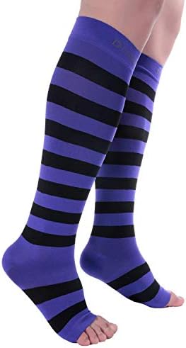 Doc Miller Compression Socks for Pregnant Women – Wide Calf, Open Toe Knee Sleeve 15-20 mmHG,Toeless Pregnancy Stockings for Varicose Veins, Footless Shin Splint Relief, 1 Pair