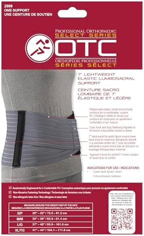 OTC Lumbosacral Support for Women, 7-Inch Lower Back, Select Series