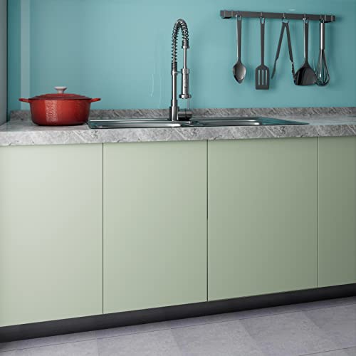 LACHEERY Sage Green Contact Paper Decorative Sage Green Wallpaper Peel and Stick Solid Textured Wallpaper Self Adhesive Vinyl Wall Paper Roll for Bedroom Wardrobe Dresser Drawer Liners 15.8" x 80"