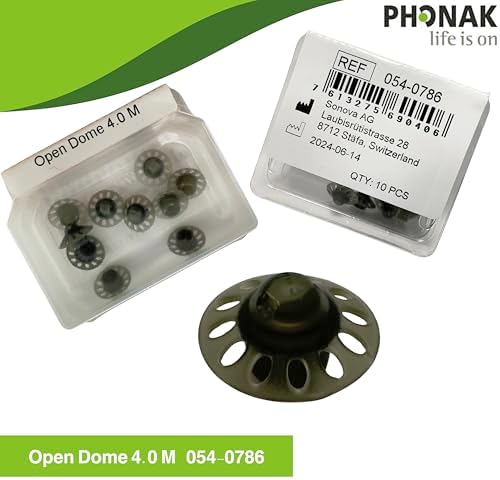 Phonak Open Domes 4.0 – Medium Size (M) – (054-0786) –2 Pack (20 Domes) – Compatible with Marvel, Paradise, Lumity RIC Devices – Original Phonak Replacement