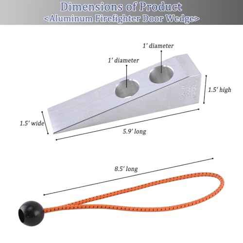 Firefighter Helmet Band And Wedge Combo, Sturdy 6061-T6 Aluminum Wedge for Firefighter to Pair Halligan Pro-bar and Fubar Tool, Elastic and Enhanced Rubber Fire Helmet Strap to Hold Firefighting Tools