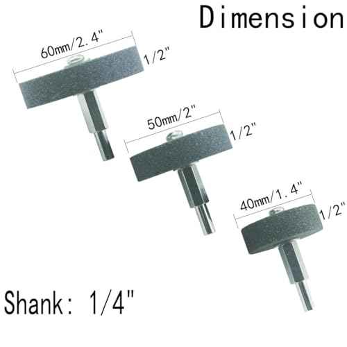 ?????????????? 3 Pcs Mounted Stone Grinding Wheels with 1/4-Inch Shank 40mm/50mm/60mm Diameter Abrasive Stone Grinding Wheels for Drill, Grinder, Rotary Tools