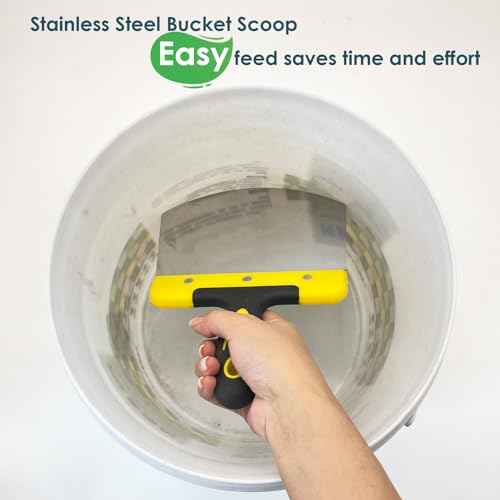 Stainless Steel Bucket Scoop 6.7 inch for Drywall,Plaster,Stainless Steel Bucket Scoop,Idea for Clean Paint,Mortar,Putty