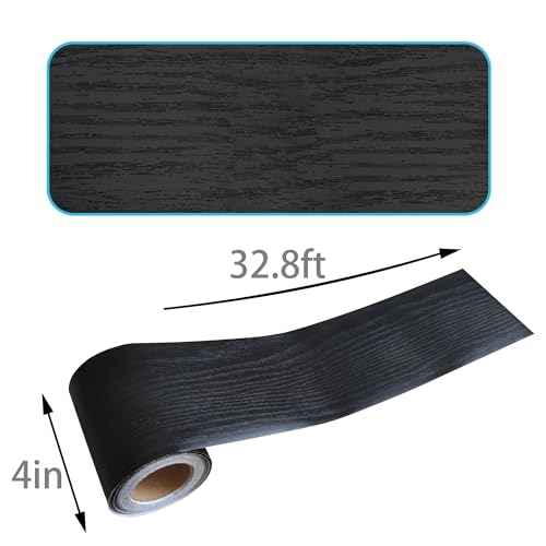11 Yard Wood Grain Tape, 4 inches X 32.8 Feet Black Self Adhesive Repair Patch for Tables, Chairs, Baseboards, Doors, Windows, Floors, Walls, Ceilings, Corners, Picture Frames, Mirror Frames