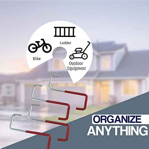 Do it Best Garage Hooks for Bike Racks, Wall Mounts, Ladders, Tools, and Storage Solutions (4 Hooks)