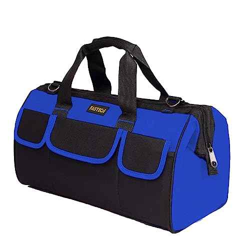 FASTECH 20 Inch Heavy Duty Tool Bag with Wide Mouth for Tool Storage,Carrier and Organizer,Tool Bag for Men/Women, Wide Mouth Tool Bag with Inside Pockets (20 Inch)