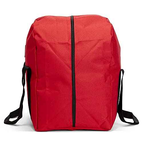 LINE2design Firefighter Heavy Duty Rescue Step-In Turnout Fire Gear Bag with Quick Dry Fabric, Shoulder Strap & Maltese Cross - Red