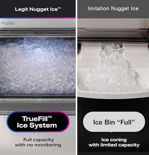 GE Profile Opal 2.0 with 0.75 Gallon Tank, Chewable Crunchable Countertop Nugget Ice Maker, Scoop included, 38 lbs in 24 hours, Pellet Ice Machine with WiFi & Smart Connected, Stainless Steel