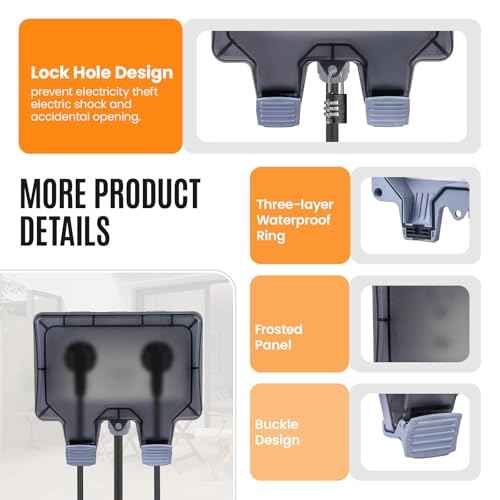 Outdoor Power Outlet 15A 110V with 10/20/33ft Extension Cord IP66 Waterproof, IK08 & UL1363-2018 Certified Outdoor Outlet Extender for Garden Garage Patio (33FT)