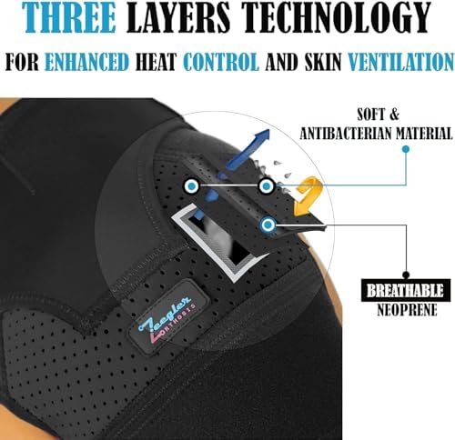 Shoulder Brace for Women and Men - Support for Torn Rotator Cuff, AC Joint Pain Relief and Dislocated Shoulder. Compression Sleeve, Arm Immobilizer Wrap, Stability Strap + Free Extension, Left-Right