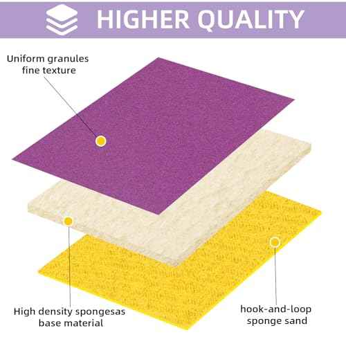 20 Pcs 3 x 4 Inch Sanding Sponge Set, 220 Grit Abrasive Sanding Sponges Pads Soft Foam Hand Sander Block Wet Dry Purple Ceramic Sand Sandpaper for Wood Metal Drywall Furniture Paint Polishing