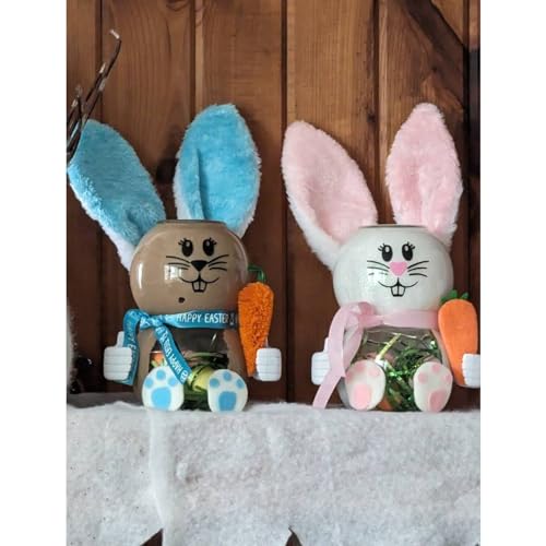 18 Pcs Easter Bunny Face Vinyl Decals - Bunny Faces DIY Craft Vinyl Art Stickers, Wall Decals, Glass Window Stickers
