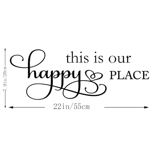 This is Our Happy Place Carved Letters Wall Decal Sweet Quote Vinyl Wall Art Lettering Home Decor