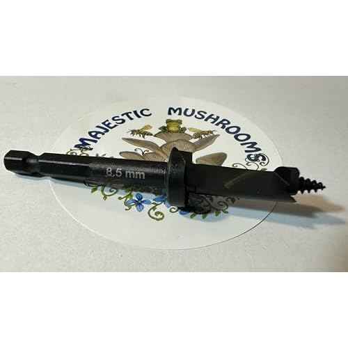 Mushroom Drill Bit - Works with All Standard Sized Plug Spawn - Quick Attachment for Drills - Speeds up The Log Making Process - Quickly Makes a 1" deep Hole Perfect for Plug Spawn