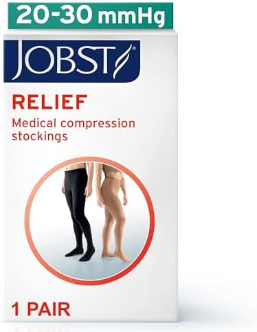 JOBST? Relief 20-30mmHg Compression Stockings Waist High, Closed Toe, Beige, Large
