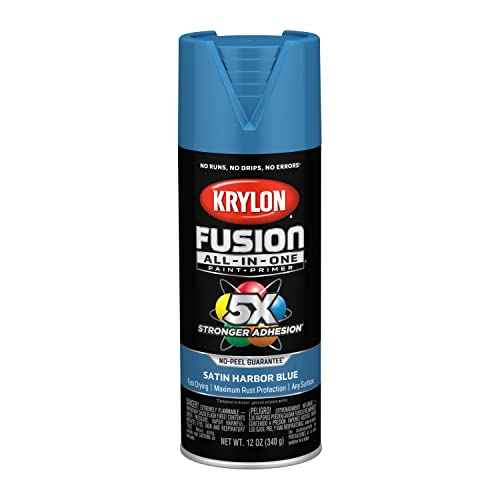 Krylon K02940007 Fusion All-In-One, Satin, Harbor Blue, 12 oz.