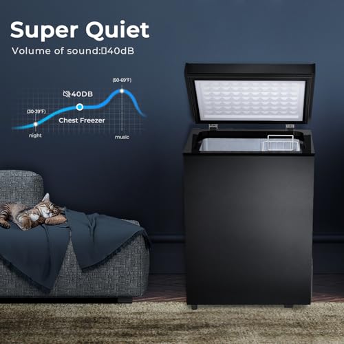 Electactic Chest Freezer 2.8 Cubic Feet Compact Freezer with 2 Removable Baskets, Free Standing Top open Door Deep Freezer, Adjustable Temperature for Home Dorm, Bar, Basement, Kitchen