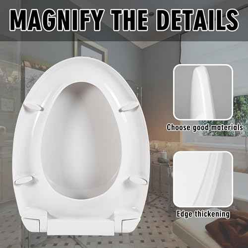 SS113 /SS114 Elongated Soft Slow Close Toilet Seat Compatible with TOTO SS114/SS115/SS154/SS204/SS22 Toilet Seat,Toilet Lid Slow Close Quiet No Slam, Heavy Duty Elongated Toilet, White