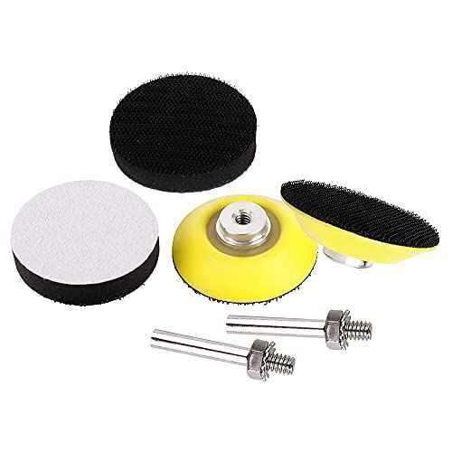 Mesee 2 Packs 2 Inch Hook & Loop Sanding Backing Pads with Soft Foam Layer Buffering Pad, 1/4 inch Shank Sanding Discs Pad Adapter Replacement Kit for Air Die Grinder Sander Rotary Tool