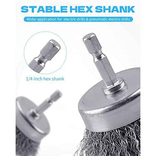 30 Pack Carbon Steel Wire Wheel Brush, Rocaris Cup Brush, Wheel Brush, Pen Brush Set with 1/4-Inch Hex Shank for Rust Removal, Corrosion and Scrub Surfaces