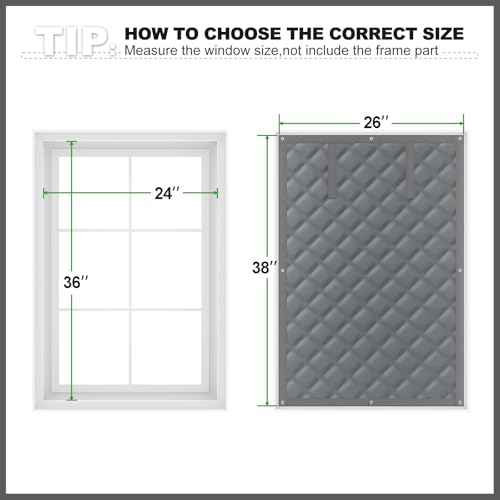 AGHIG Thermal Window Cover for Winter, 24" X 36" Window Insulation Kit, Oxford Cloth Cotton Layer Window Covers for Winter to Keep Heat, Window Insulation for Winter Save Energy,2 Pack