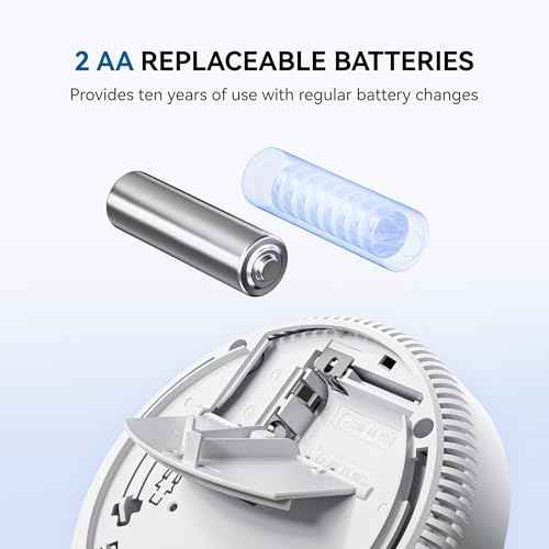 SITERWELL Hardwired Interconnected Smoke and Carbon Monoxide Detector, 10 Year Product Life Alarm Smoke Carbon Monoxide Detector with 2 AA Batteries Back Up, Smoke and CO Detector Voice Alert,1 Pack