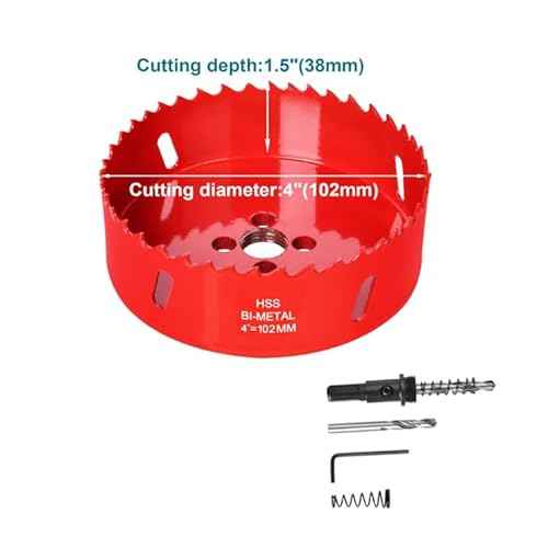 4 Inch / 102mm HSS Bi-Metal Hole Cutter with Pilot Drill Bit, Hole Saw for Wood, Plastic, Drywall, Metal Sheet