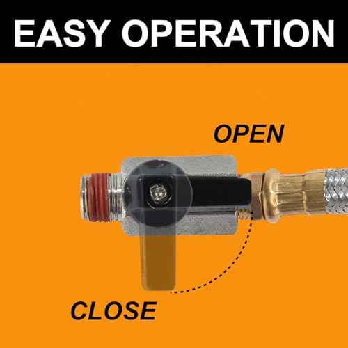 2 Pack Extended Tank Drain Valve Assembly Kit for Air Compressor, Including 10 Inches Air Compressor Tank Drain Hose 1/4 inch NPT, 1/4" to 3/8" Brass Adapter and Thread Seal Tape