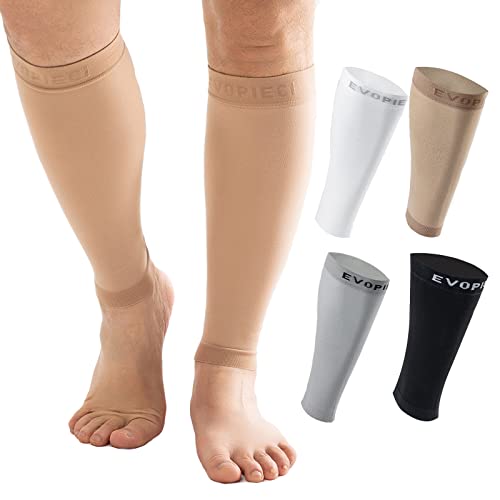 15-20mmHg Skin Calf Compression Sleeve Men and Women Wide Calf Sleeve Brace Compression Socks for Leg Support, Shin Splint,Pain Relief