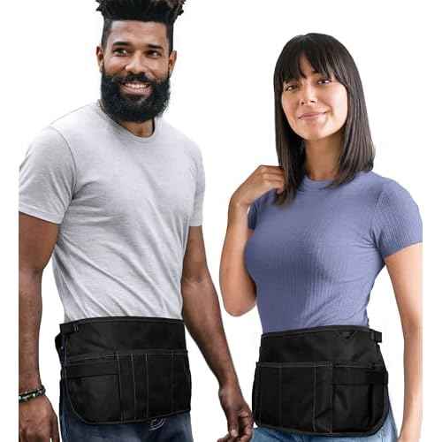 Under NY Sky Salon Waist Apron - 9 Pockets, 3 Loops, Oxford Canvas - Hair Cut Holster for Tool Storage, Shears, Brush, Trimmer - Belt Pouch - Hair Stylist, Makeup Artist, Barber, Cosmetology - Black