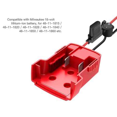 2 Pack Power Adapter Wheel Compatible with Milwaukee 18V,Power Battery Wheel Conversion Kit with Switch, Fuse & Wire Terminals, 12AWG Wire, Power Connector for DIY Rc Car Toys and Robotics