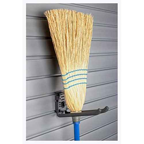 HandiWall 8" Double Hook with Locking Bracket for Tool Storage on Garage Slatwall Panels
