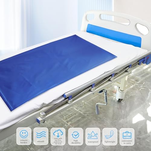 Tubular Slide Sheet for Patient Transfer, Sliding Sheet to Assist Moving Elderly, Draw Sheet for Cars, Vehicles, Wheelchairs and Bed Transfers for Turning, Repositioning, Sliding, Blue, 1Psc, 54"x30"