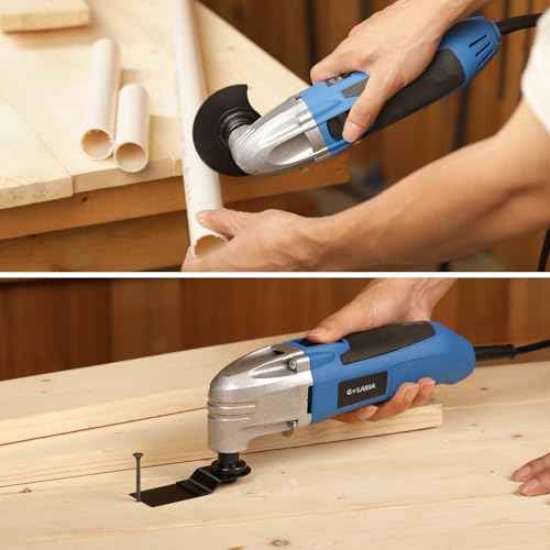 Oscillating Tool, 1.6A Oscillating Multi Tool with with Tool Bag, 3¡Æ Oscillation Angle, 12 Piece Accessories Scraping, Grinding, Sanding, Cutting