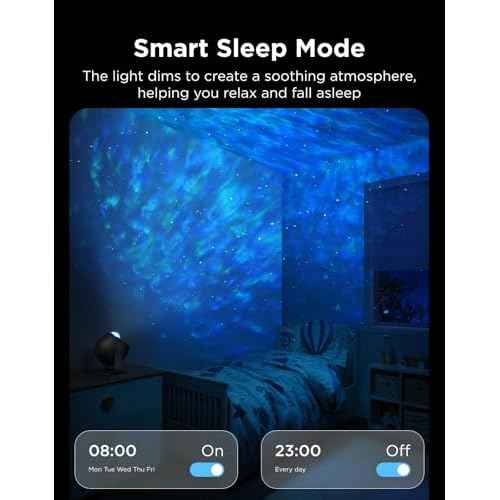 Govee Star Projector Light, Ocean Wave Projector Light with Dynamic Ripple Effects, Works with Matter, 40+ Scene Modes, 18 White Noise Options, LED Night Light for Bedroom (No Power Adapter)